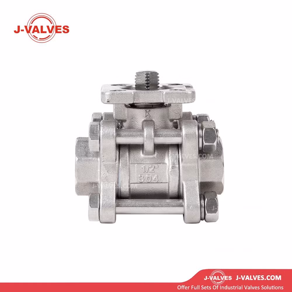 J-Valves 3PC Ball Valve Direct Mounting Pad Thread End/Butt Weld Type Stainless Steel 304/316