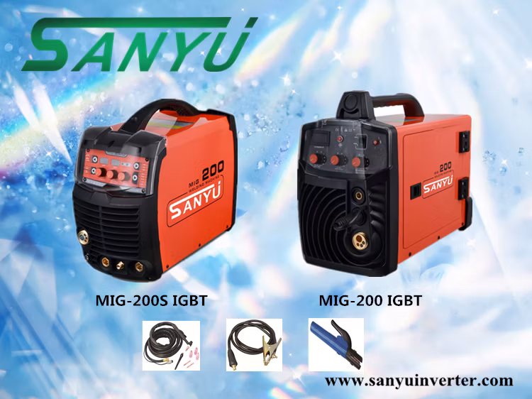Sanyu DC Inverter MIG, MIG/MMA/TIG 3 in 1 Multifunction Welding Machine, Compact Inverter MIG/Mag Welding Machine MIG-200s IGBT
