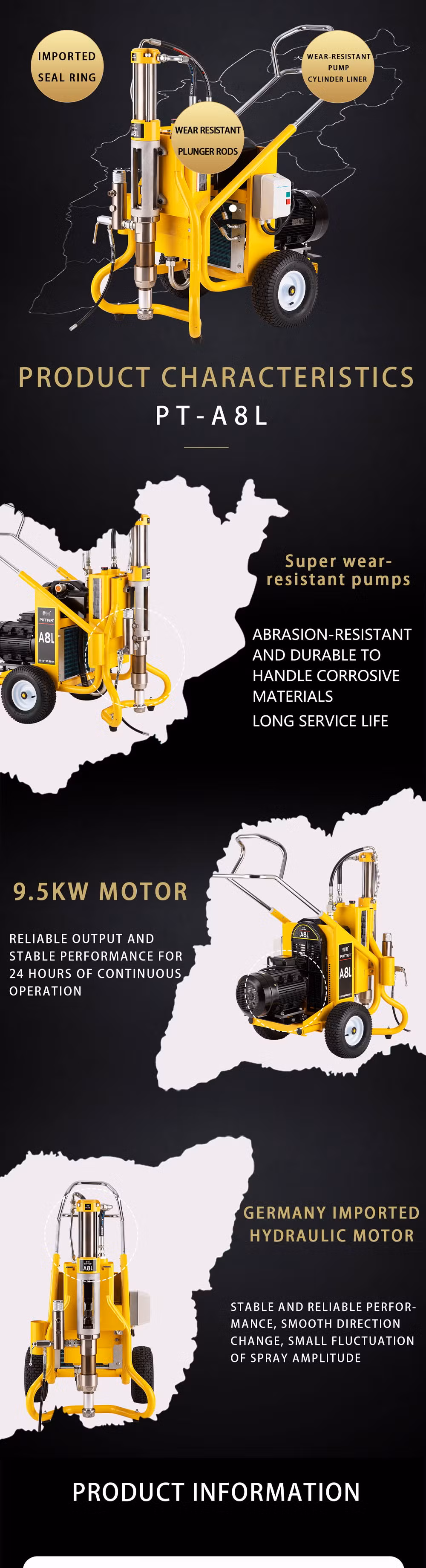 Heavy-Duty Hydraulic Spraying Machine Interior and Exterior Putty Powder Coating