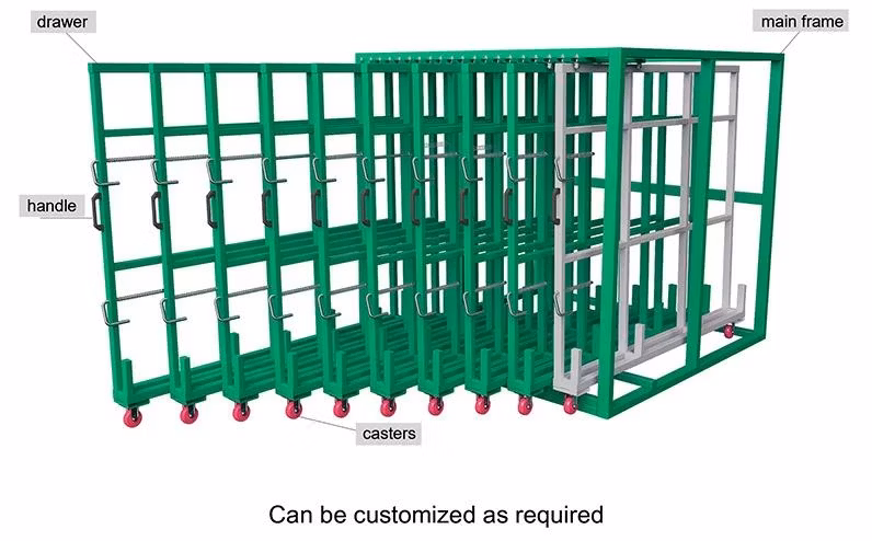 J Adjustable Drawer Type Glass Storage Solution
