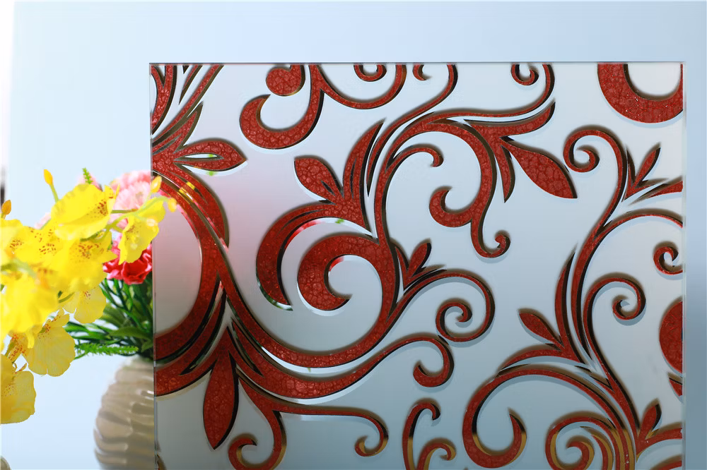 4mm Acid Etched Patterned/ Titanium Coated Art /Ceramic Glass