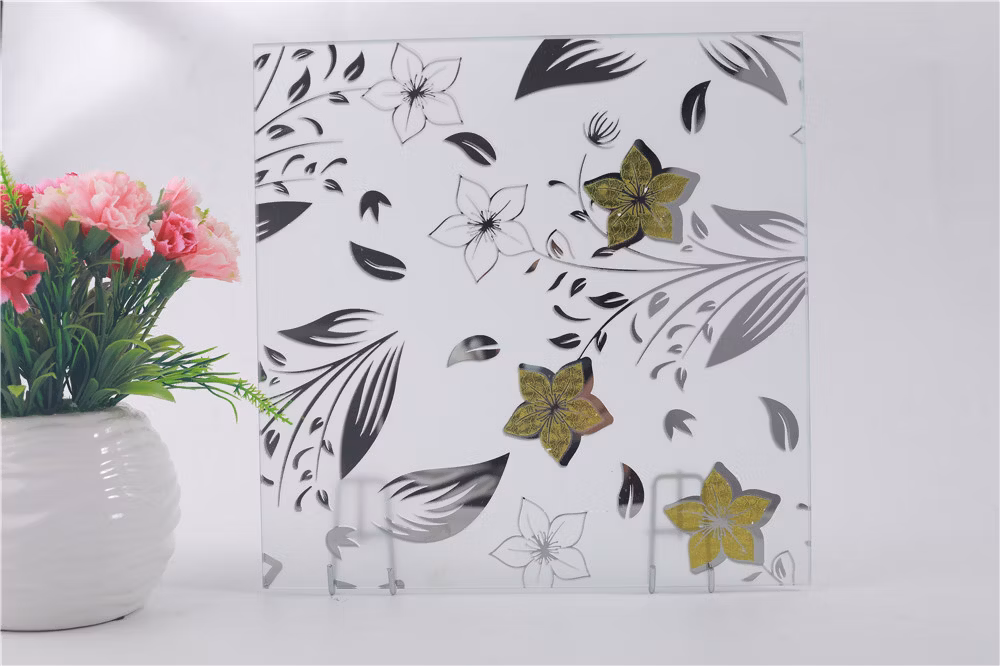 4mm Acid Etched Patterned/ Titanium Coated Art /Ceramic Glass