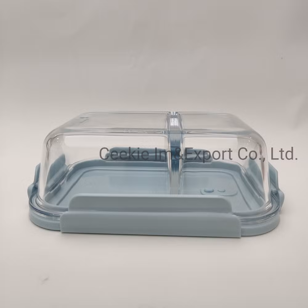 Food Container Microwaveable Oven Safe Borosilicate Glass Lunch Box Travel Glassware with Partition