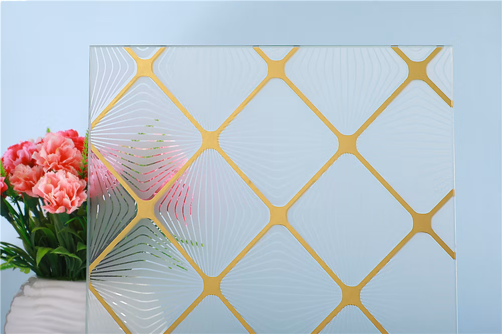 4mm Acid Etched Patterned/ Titanium Coated Art /Ceramic Glass