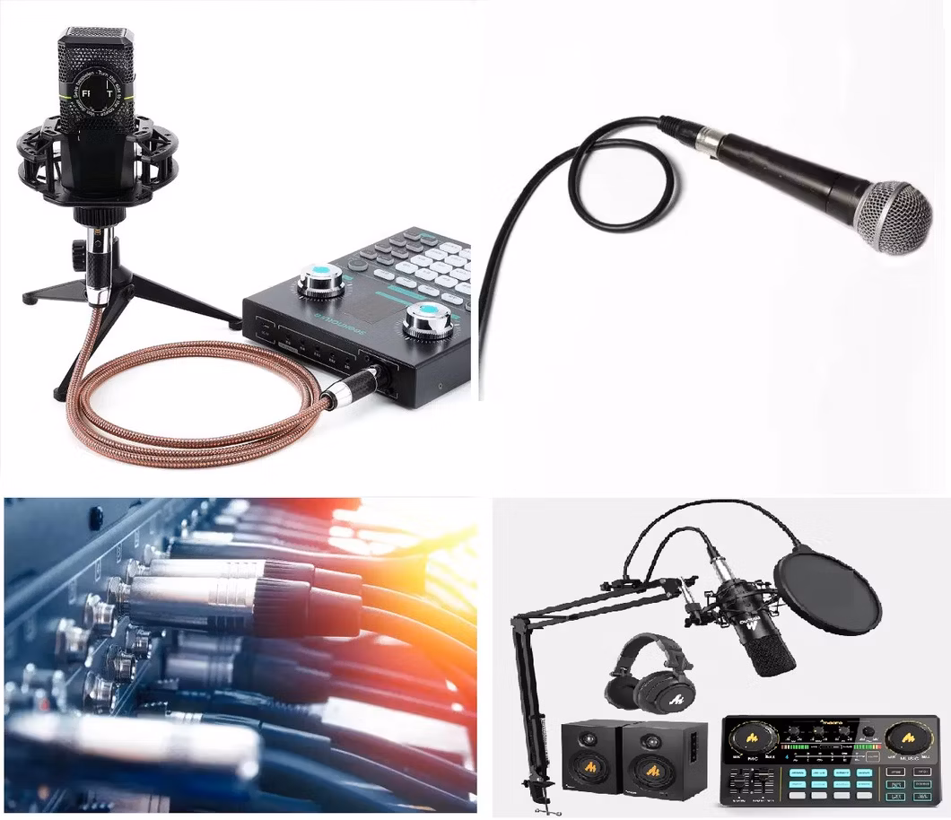 Professional Microphone Wire Low Noise OFC Mic Cable Elatic Jacket Stereo/Mono Audio Cable 1/2 Core Shielded Microphone Cable