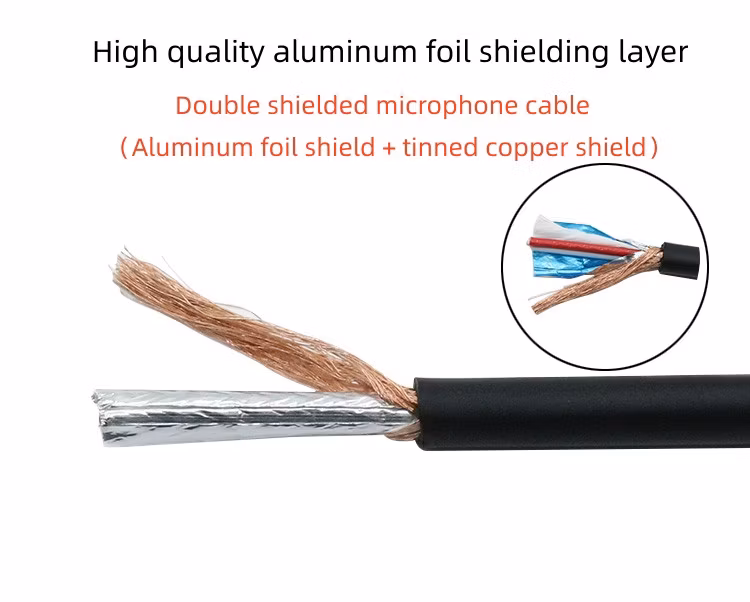 Professional Microphone Wire Low Noise OFC Mic Cable Elatic Jacket Stereo/Mono Audio Cable 1/2 Core Shielded Microphone Cable