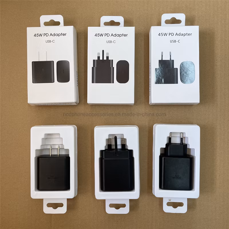Super Fast Charging USB C Wall Charger Us Plug Pd 3.0 45W Travel Adapter for Samsung S24 S22 S23 S21 Ultra Fast Charger