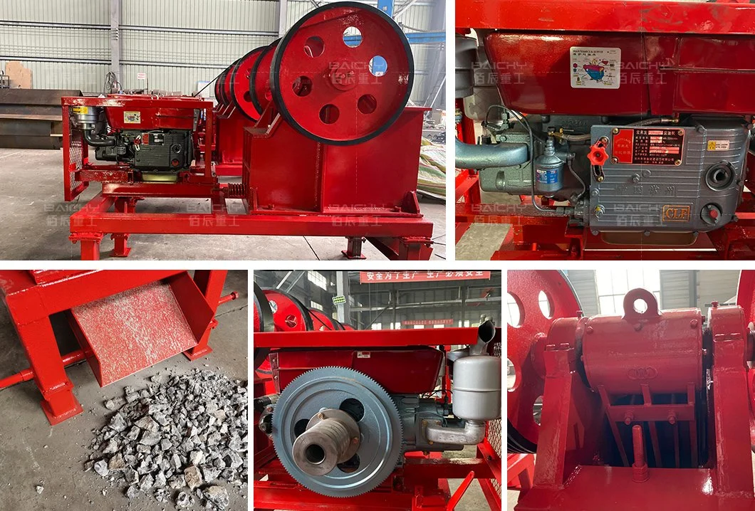 Small Mini Mobile Stone Jaw Crusher PE 250 X 400 Portable Concrete Crusher Machinery Jaw Crusher with Screen