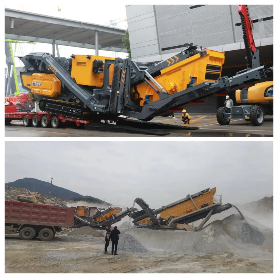 Crawler Mobile Crushing Station 260 Tph Capacity Mining Quarry Granite Basalt Limestone Gravel Cone Crusher Mobile Stone Crusher