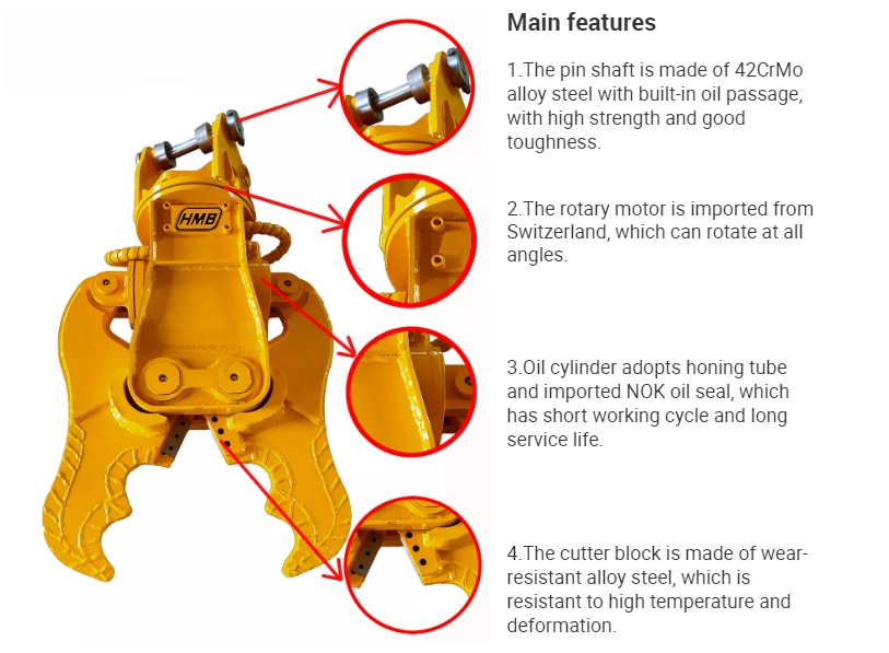 Excavator Shear Demolition Demolition Rock Crusher for Sale