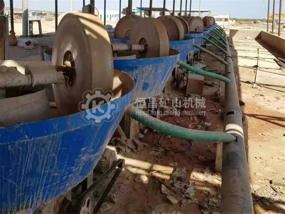 (2022 New Design) Edge Runner Mill Gold Extraction Machine 1100 1200 Wet Pan Mill for for Gold Zinc Copper