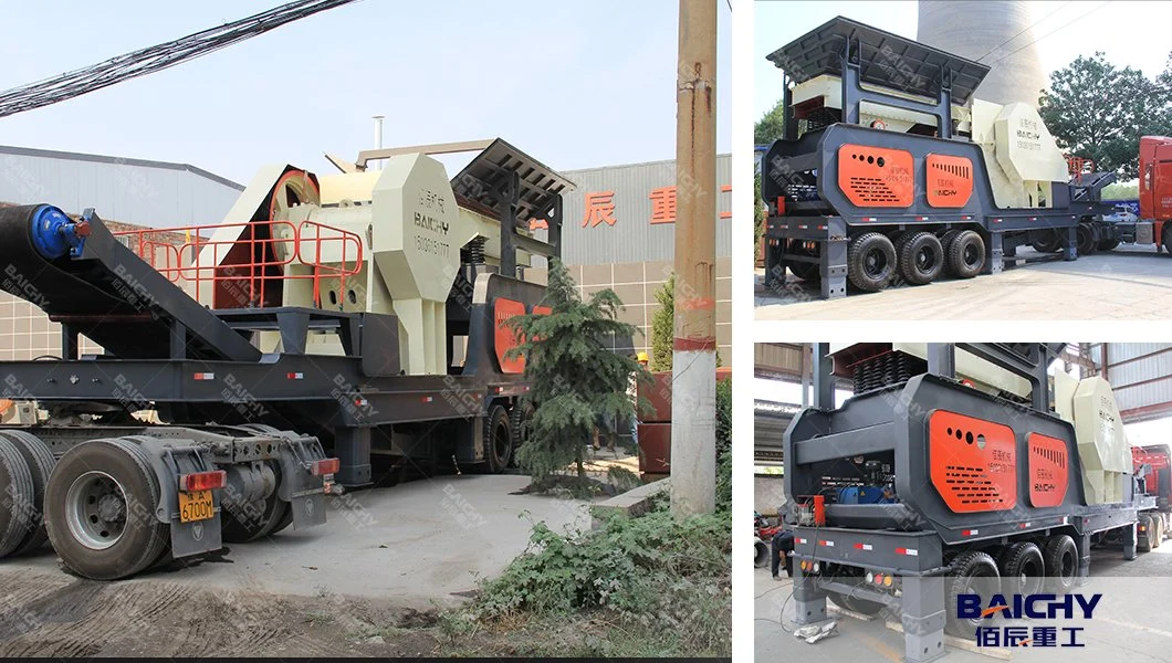 Factory Direct Sale Iron Ore Granite Tire Type 100 Tph Mobile Compact Jaw Crushing Station Gravel Mobile Jaw Crusher Plant Price