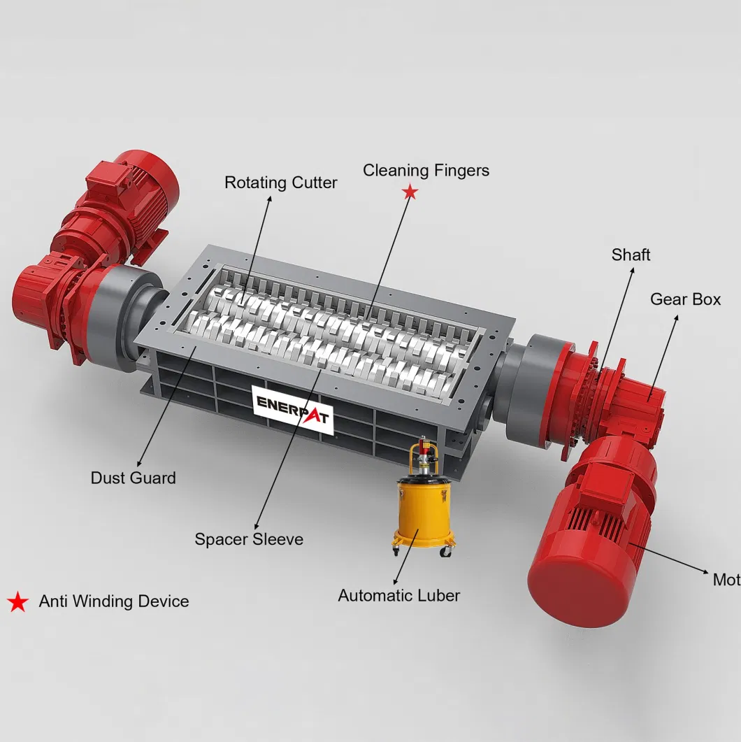 Industrial Dual Shaft Copper Tubes Crusher