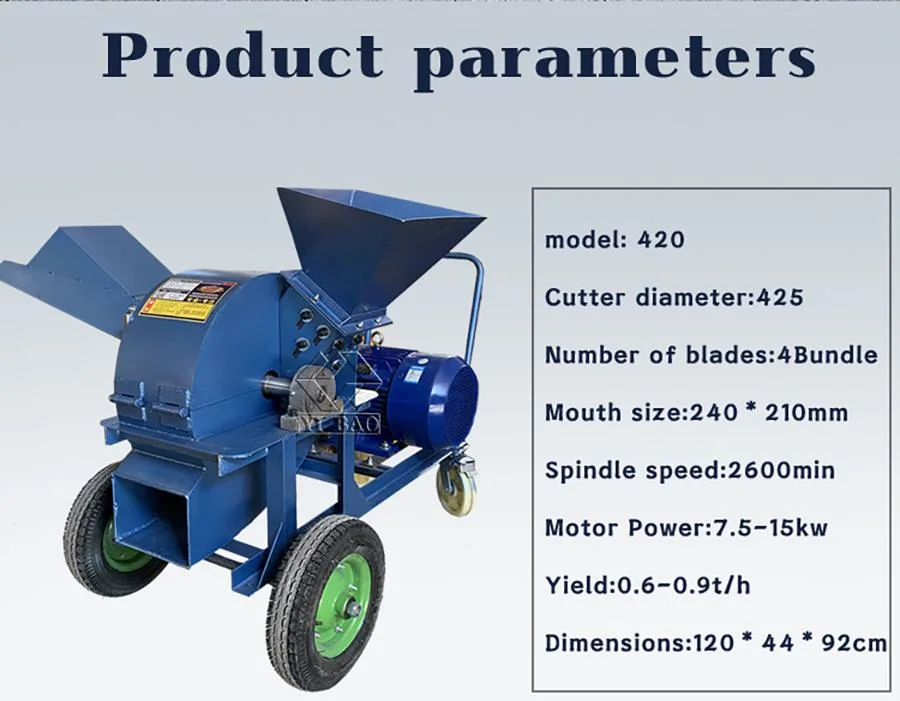 Agricultural Machinery Pine Wood Chips Grinding Hammer Mill Machine Log Pulverizer Crusher Sawdust Making Machine