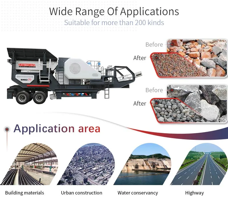 Mobile Crusher Station Separating Movable Stone Processing Portable Aggregate Truck Mounted Mobile Jaw Crushing Plant