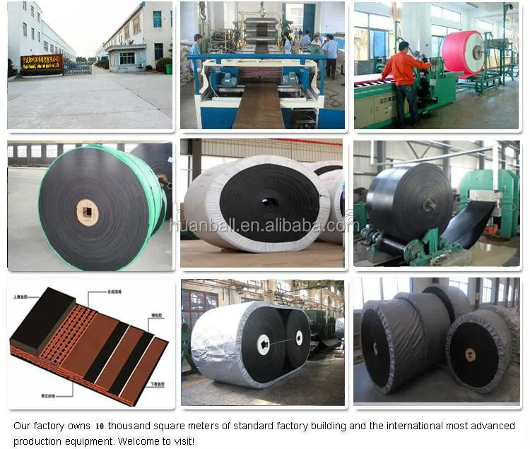 Huanball Ribbed Pattern Cement Plant Mining Mall Jaw Crusher Conveyor Belting