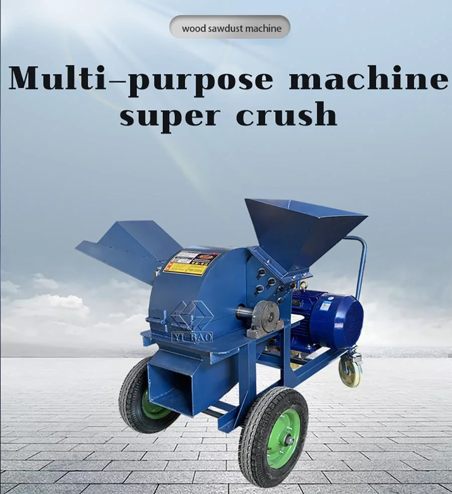 Agricultural Machinery Pine Wood Chips Grinding Hammer Mill Machine Log Pulverizer Crusher Sawdust Making Machine