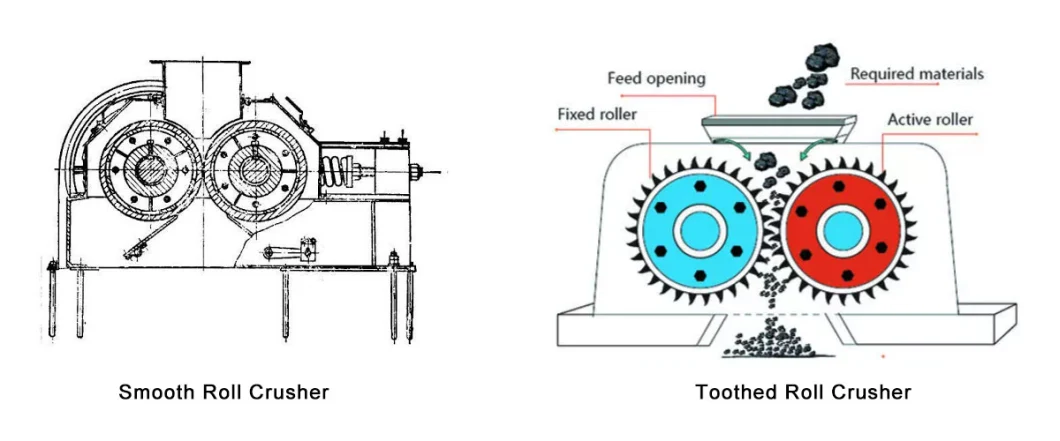 Double Roll Sand Making Machine Double Tooth Roll Crusher Coal Gangue Quartz Pebble Slag Roller Crusher