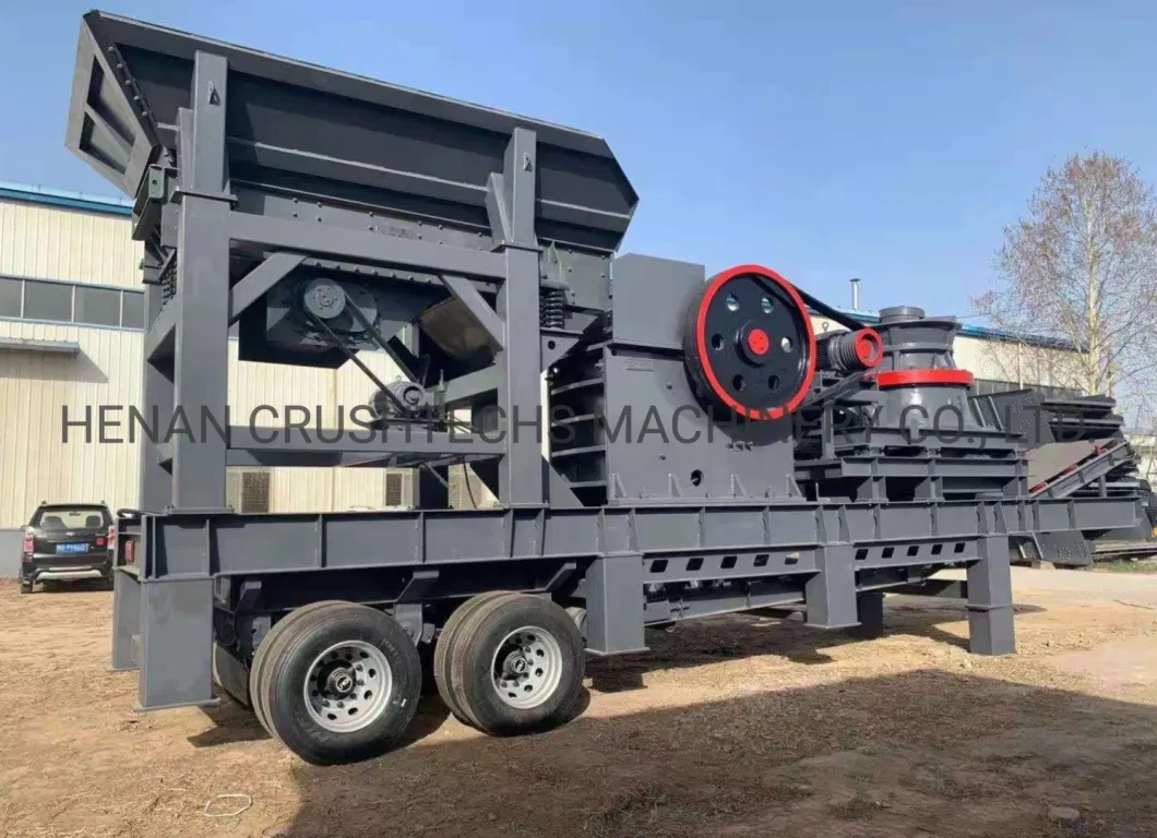 100-200 Tph Mobile Hard Stone Cone Crusher Price, Portable Basalt Granite Gravel Stone Crushing Machine, Mobile Cone Crusher