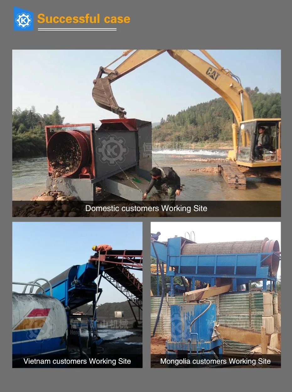 High Performance 50tph Gold Washing Plant Placer Mining Trommel Sand Separator Screening Machine Rotary Gold