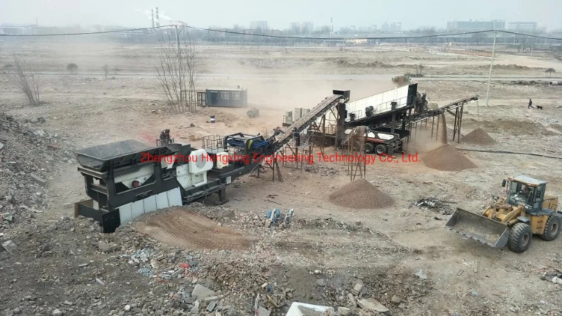 Mobile Crusher Station Separating Movable Stone Processing Portable Aggregate Truck Mounted Mobile Jaw Crushing Plant