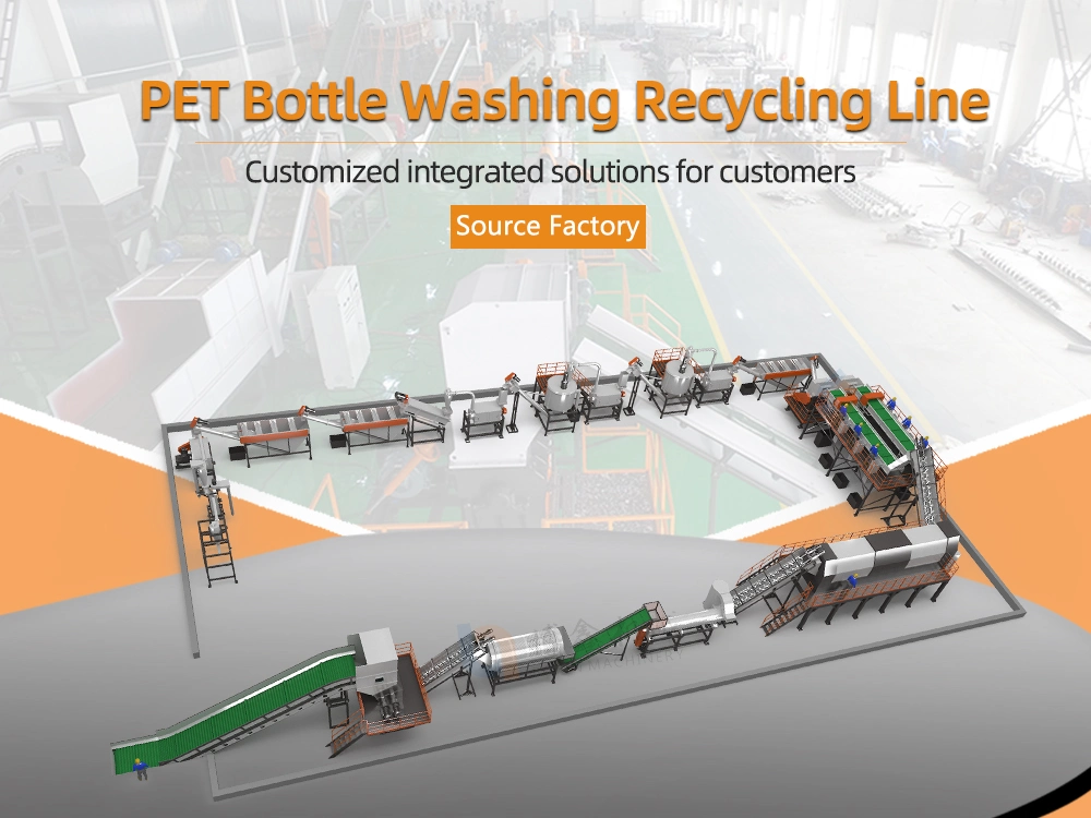 Pet Bottles Plastic Recycling Factory Plants for Plastic Crushing Washing Drying Recycling Machines