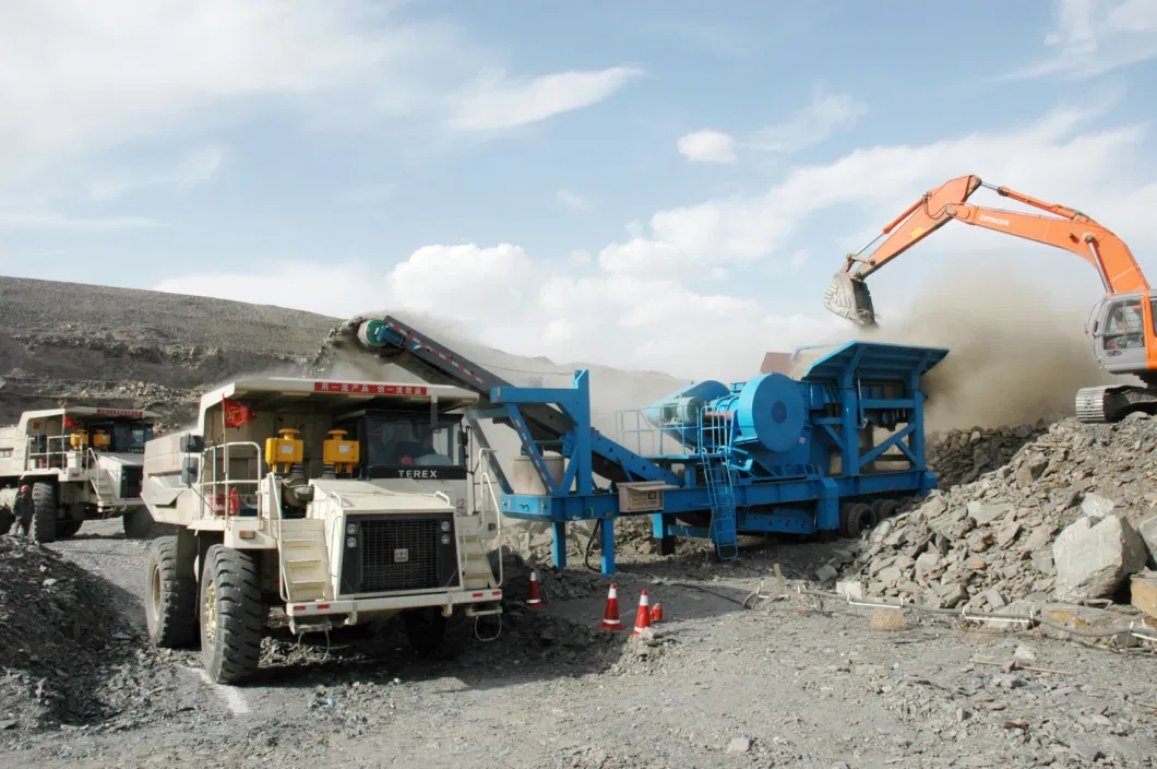 Semi-Mobile Crusher with Wheel-Mounted Trailer