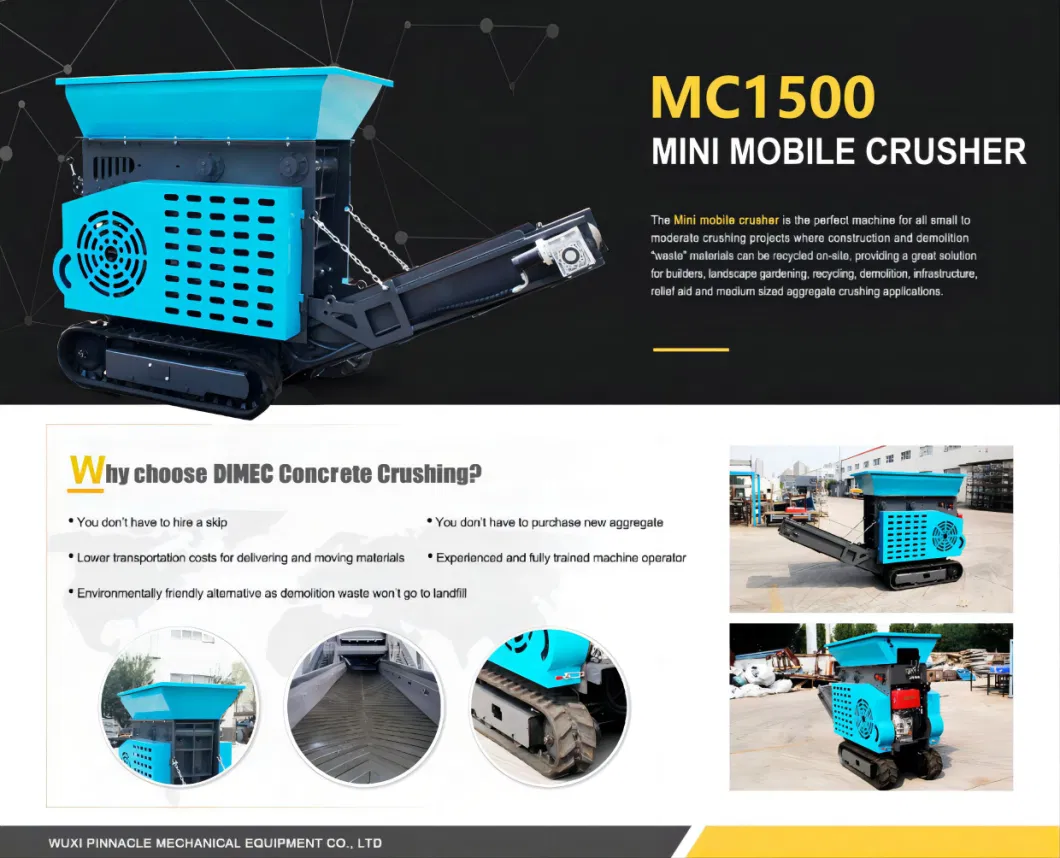 Mini Mobile Small Portable Stone Rock Concrete Crushing Jaw Crusher Concrete Crusher