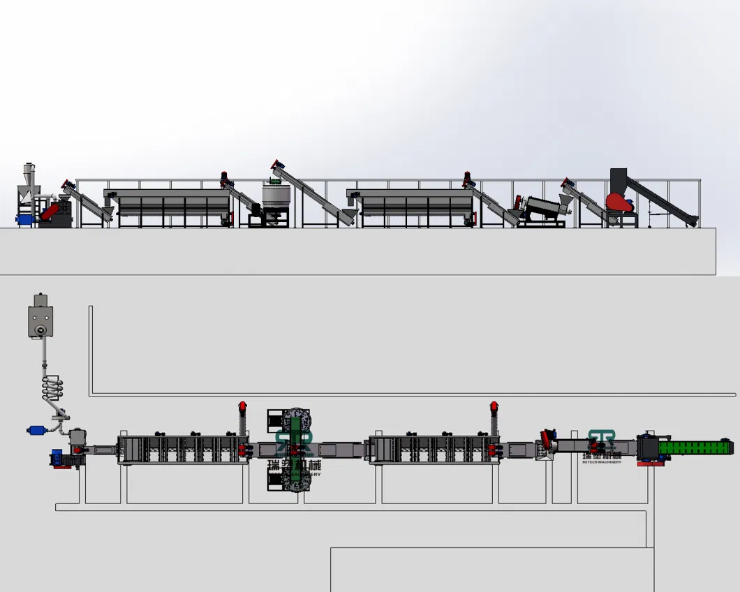LDPE LLDPE HDPE Agriculture Packaging Plastic Film PP Woven Jumbo Bag Scrap Crushing Washing Recycling Squeezing Machine Line Plant