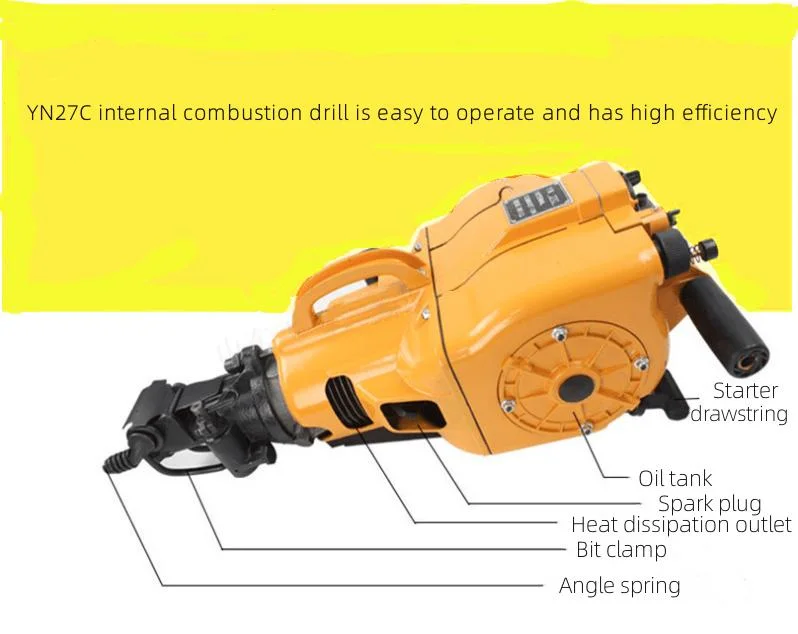 Hand Hold Mining Quarry Construction Use Gasoline Petrol Power Rock Drill Machine Equipment Yn27c