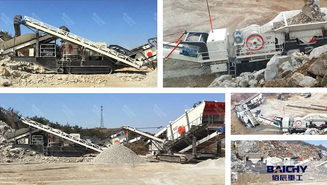 Crawler Mobile Rock Crushing Machinery, Compact Mobile Jaw Crusher, 100tph Mobile Stone Crushing Plant