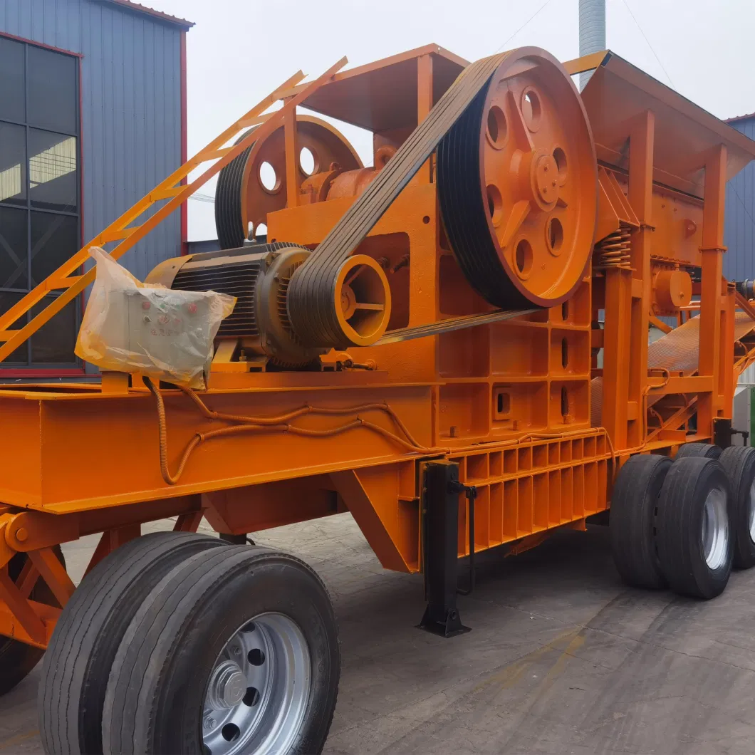 China New Design Wheel Mobile Crushing Station Mobile Impact Stone Crusher with Vibrating Screen