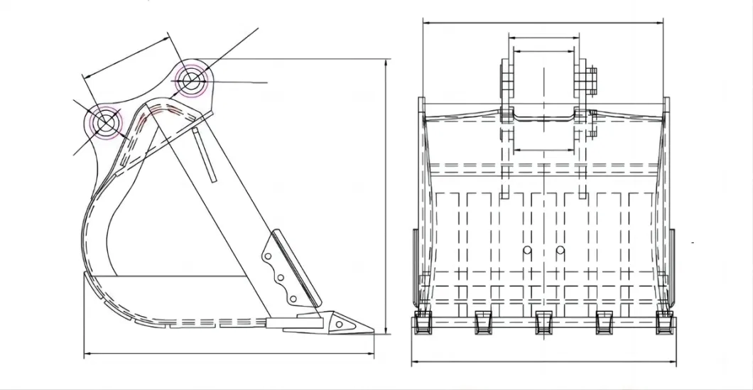 Ola Construction Equipment Parts Wholesaler Excavator Crushing Bucket China PC60-7 Mini Excavator Tilt Bucket for Sale