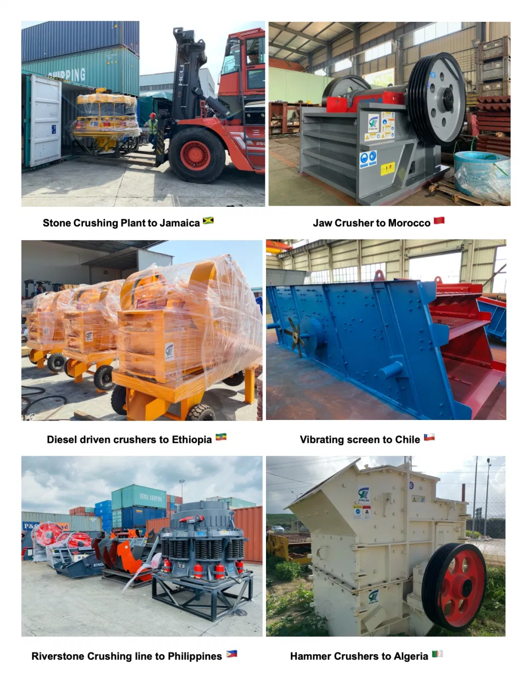 Rock Stone Jaw/Cone/Impact/VSI/Hammer/Roller/Sizer/ Mobile Portable Crusher for Limestone/Granite/Riverstone/Basalt Quarry Crushing and Mining