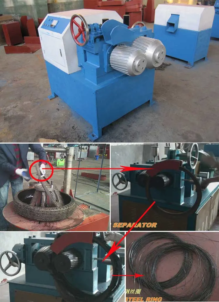 High Technology Old Tire Recycling Line /Semi-Automatic Line Tire Blocks Crusher Machine