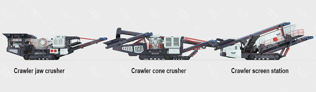 Crawler Mobile Rock Crushing Machinery, Compact Mobile Jaw Crusher, 100tph Mobile Stone Crushing Plant