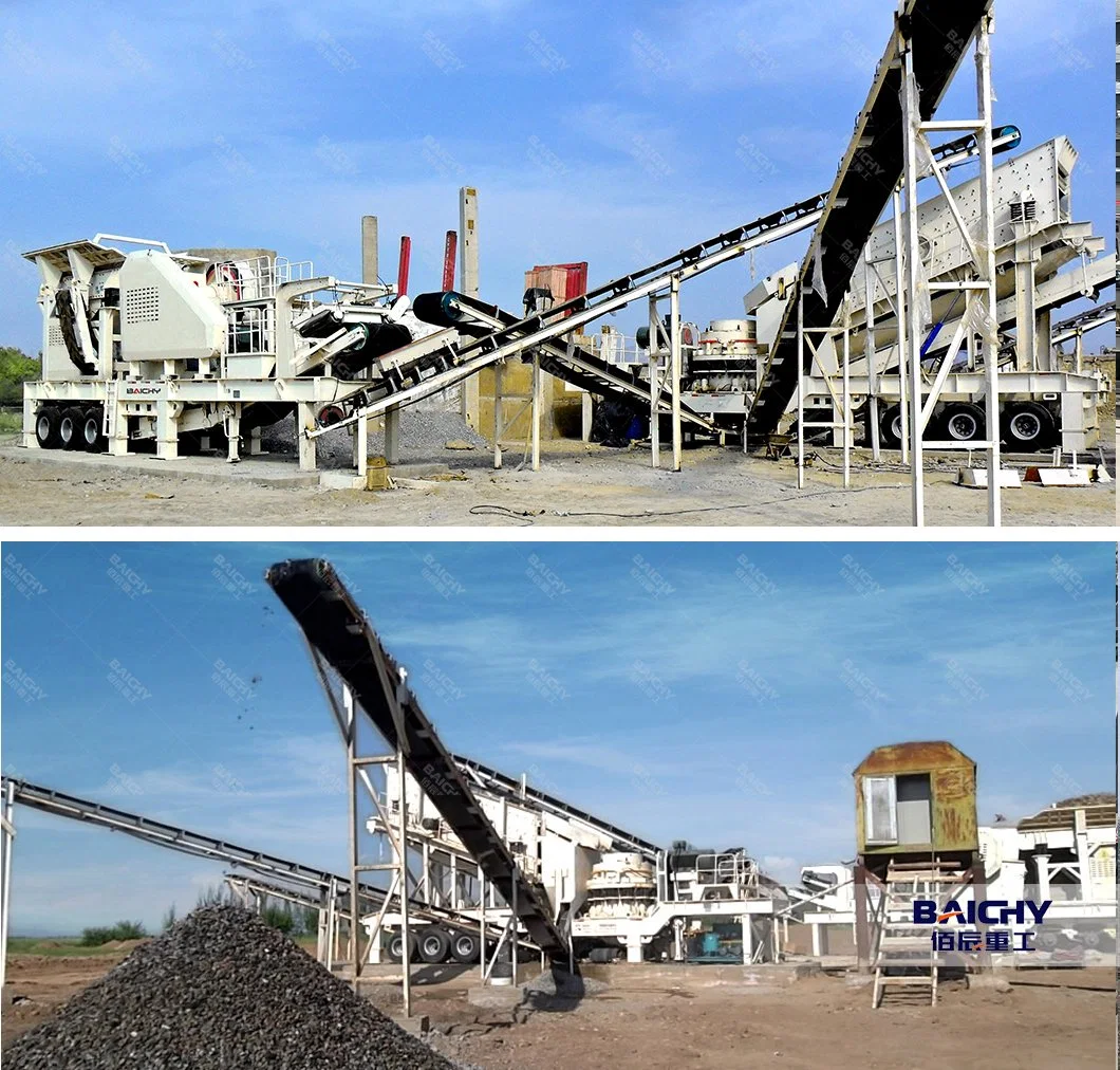 Wheel Type Mobile Cone Stone Crusher, Portable Gold Mining Iron Ore Crushing Station, Aggregate Concrete Mobile Cone Crusher