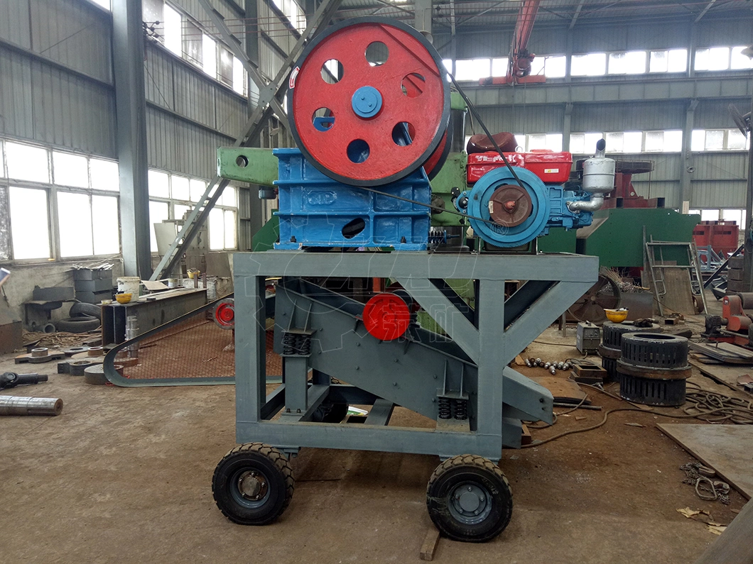 Small Mobile Portable Jaw Crusher Machine PE150*250 with Diesel Engine