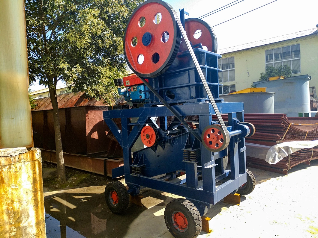 Small Mobile Portable Jaw Crusher Machine PE150*250 with Diesel Engine