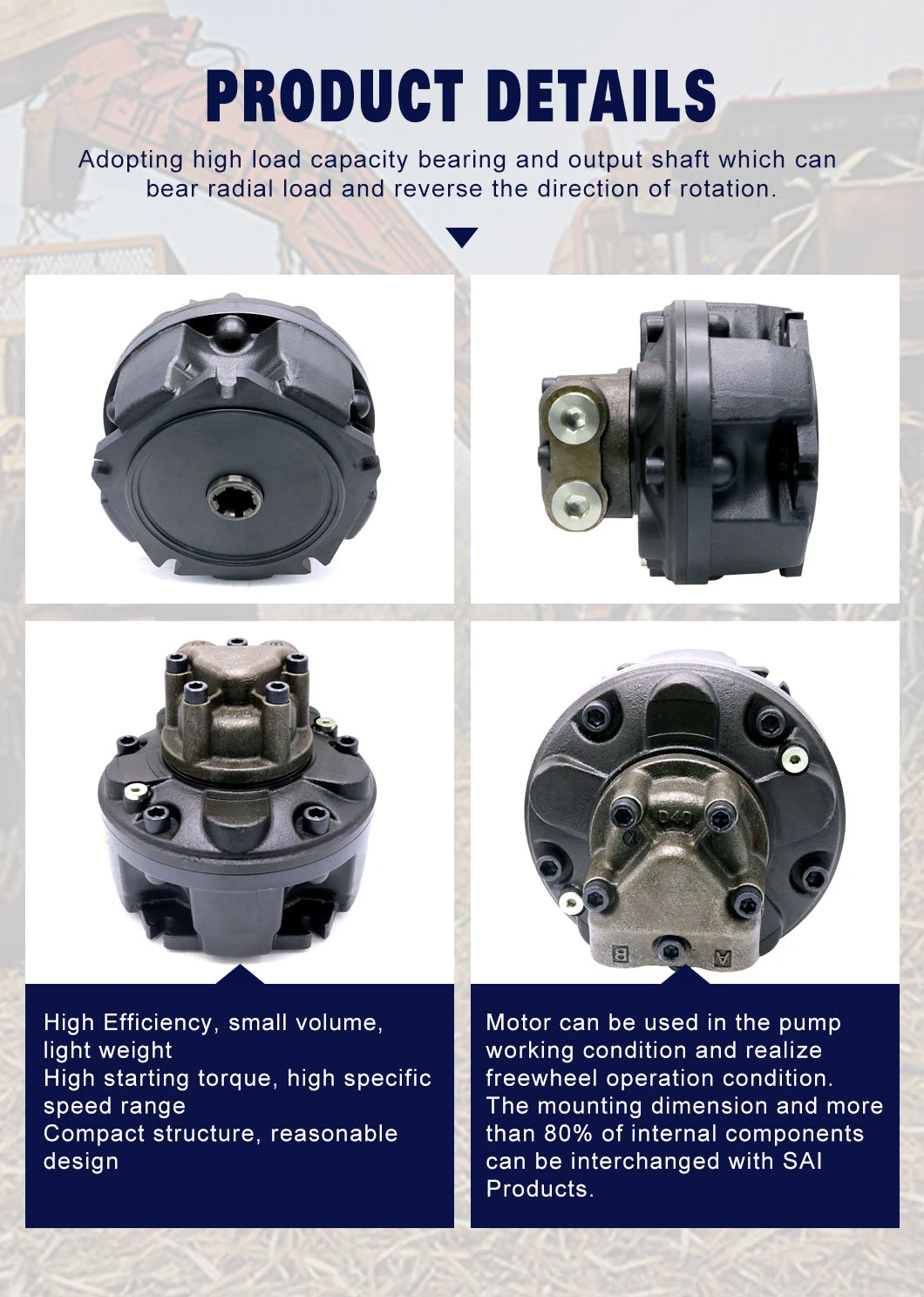 Direct Selling of GM Series Swing Cylinder Hydraulic Motor for Hydraulic Winch of Cone Crusher