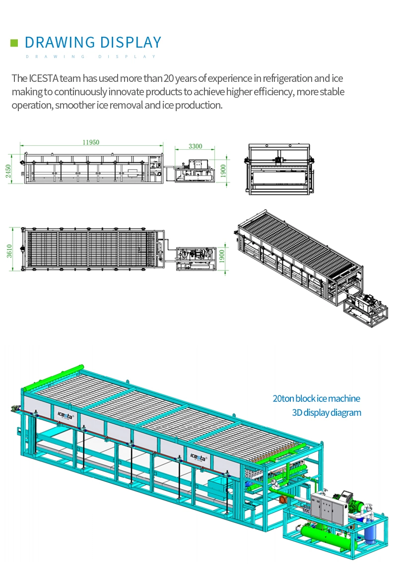 20 Ton Industrial Commercial Ice Block Making Machine Price with Crusher