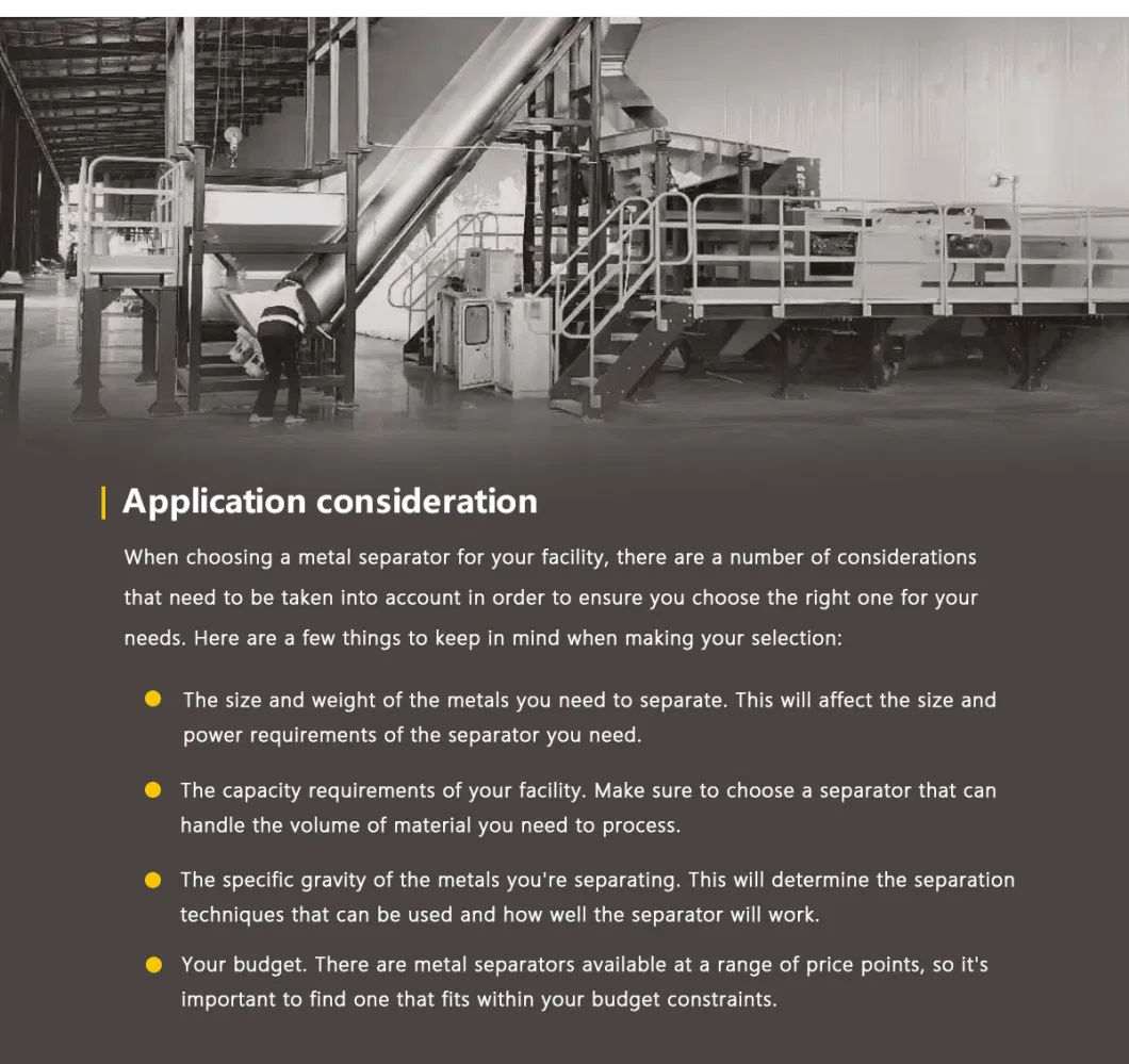 Easy Maintenance Rcyd Series Suspension Equipment with Crossbelt Recovery Facility Plants