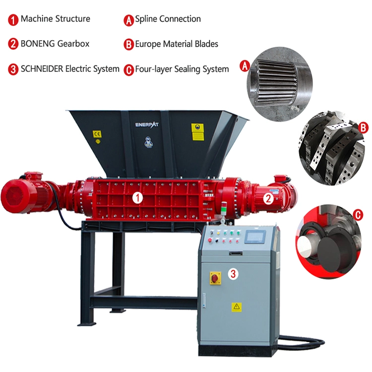 Industrial Dual Shaft Oil Drum Crusher