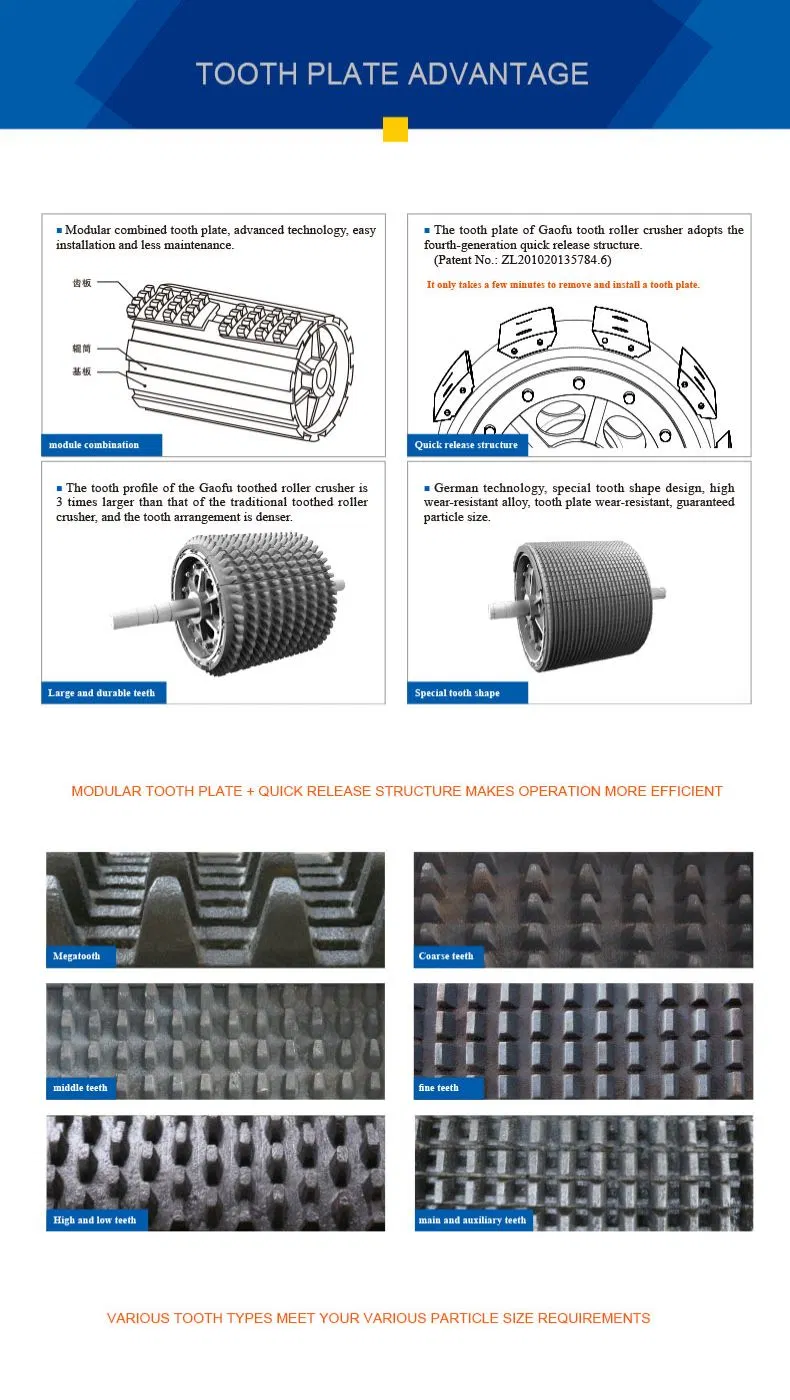 Small Concrete Crushing Machinery Four Toothed Roller Crusher