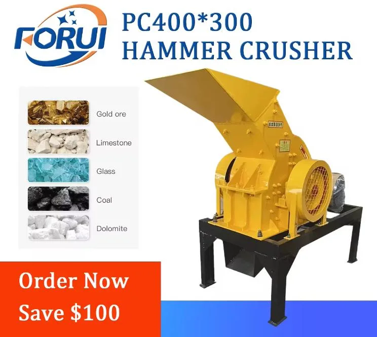 Basalt Stone Crusher Glass Rock Stone Crusher Mini Hammer Crusher PC400*300