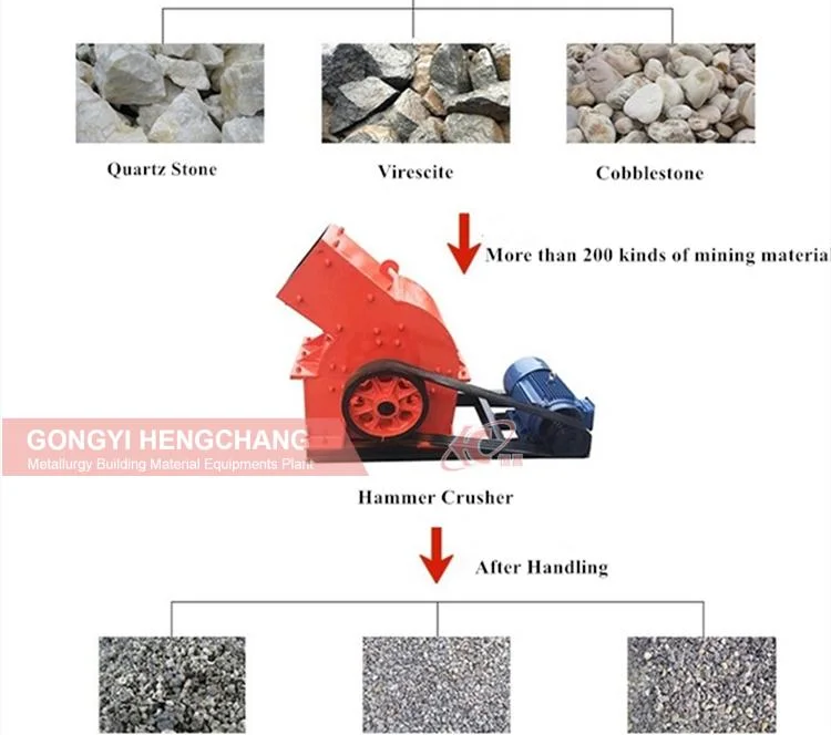 Small Coal Stone Glass Hammer Crusher Machine for Sale