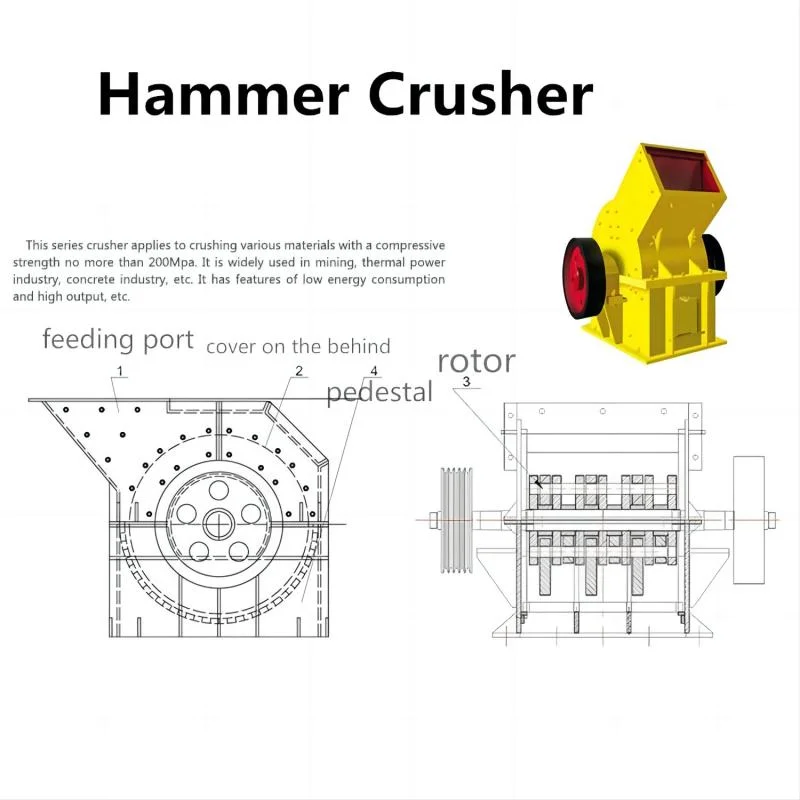 Bottle Glass Hammer Mill Mobile Stone Crusher Machine