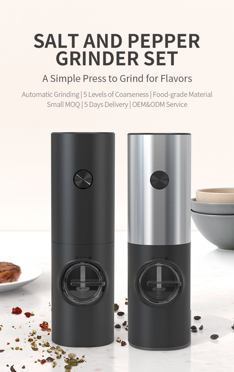 Adjustable Electric Pepper Mill Pepper/Salt /Seasonings Grinder Automatic Pepper Salt Electric Crusher Grinder Mini Mill Machine