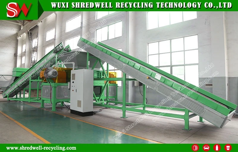 Double Shaft Scrap/Waste/Used Tire Chips Recycling Plant for Tyre Crushing