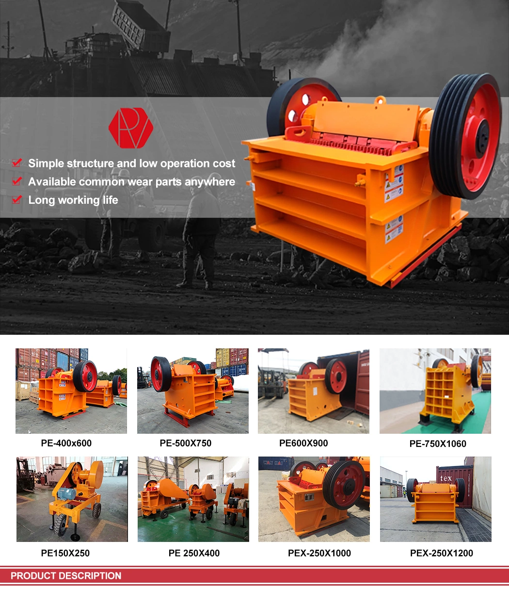 High quality PE250X1000 PE250X1200 fine mining rock China jaw crusher